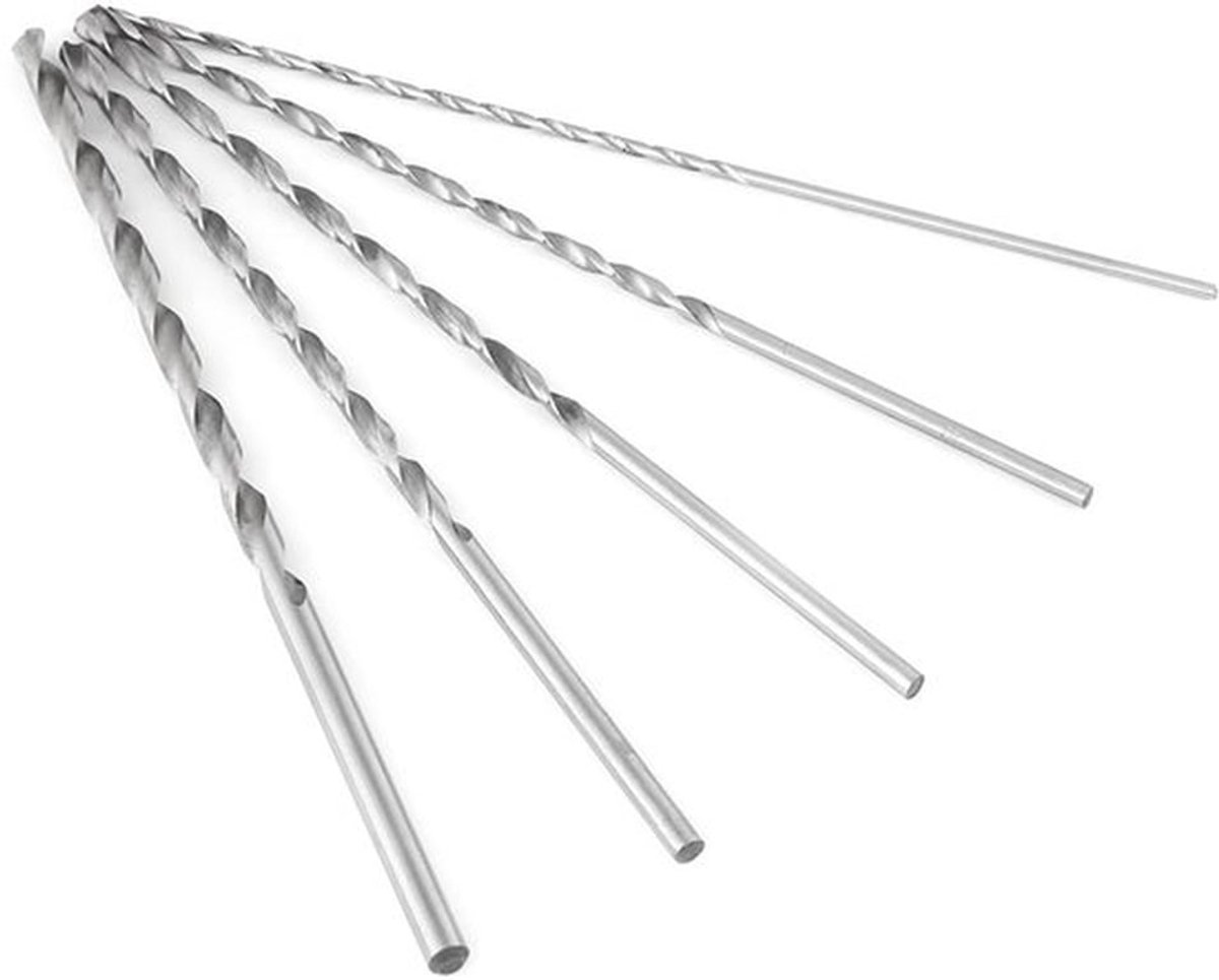 Spiraalborenset 5 Stuks - Extra Lange Boren - Snelstaal - Diameter 2/3/3,5/4/5 Mm - Stevig Materiaal - Ideaal voor Boorwerkzaamheden - Boorset
