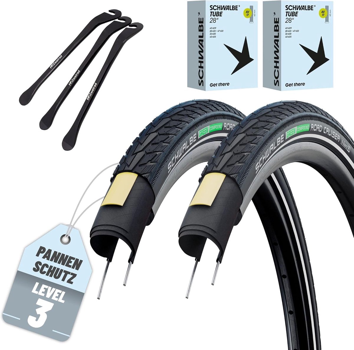 Banden 28 inch - Schwalbe Road Cruiser - Zwart met reflectie - Voor optimale grip en comfort - ShopVlot