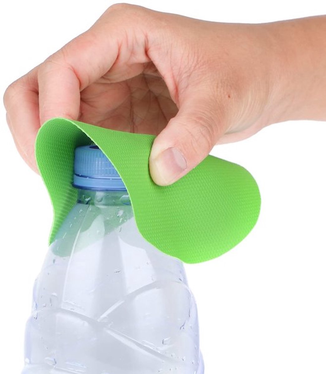 Flesdekselopener Antislip - Multifunctionele Grijper - Onderzetter - Warmte-isolatie - 6 Stuks - Rubber/Silicone - Flesopener