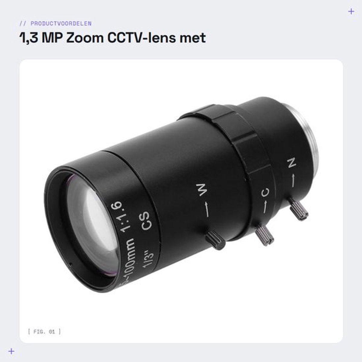 1,3 MP Zoom CCTV-lens met CS-montage