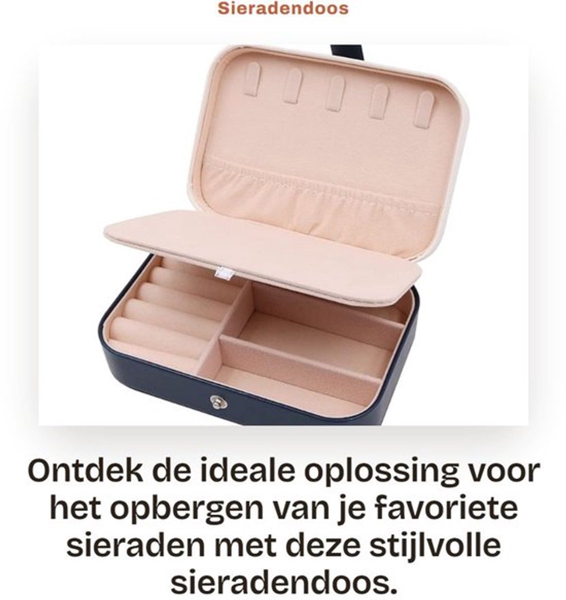 Sieradendoos Draagbaar - Juwelendoos - Sieradenrek - Sieradendoos Hout - Sieradendoos voor Volwassenen - 7 Ringhouders - Sieradenetui