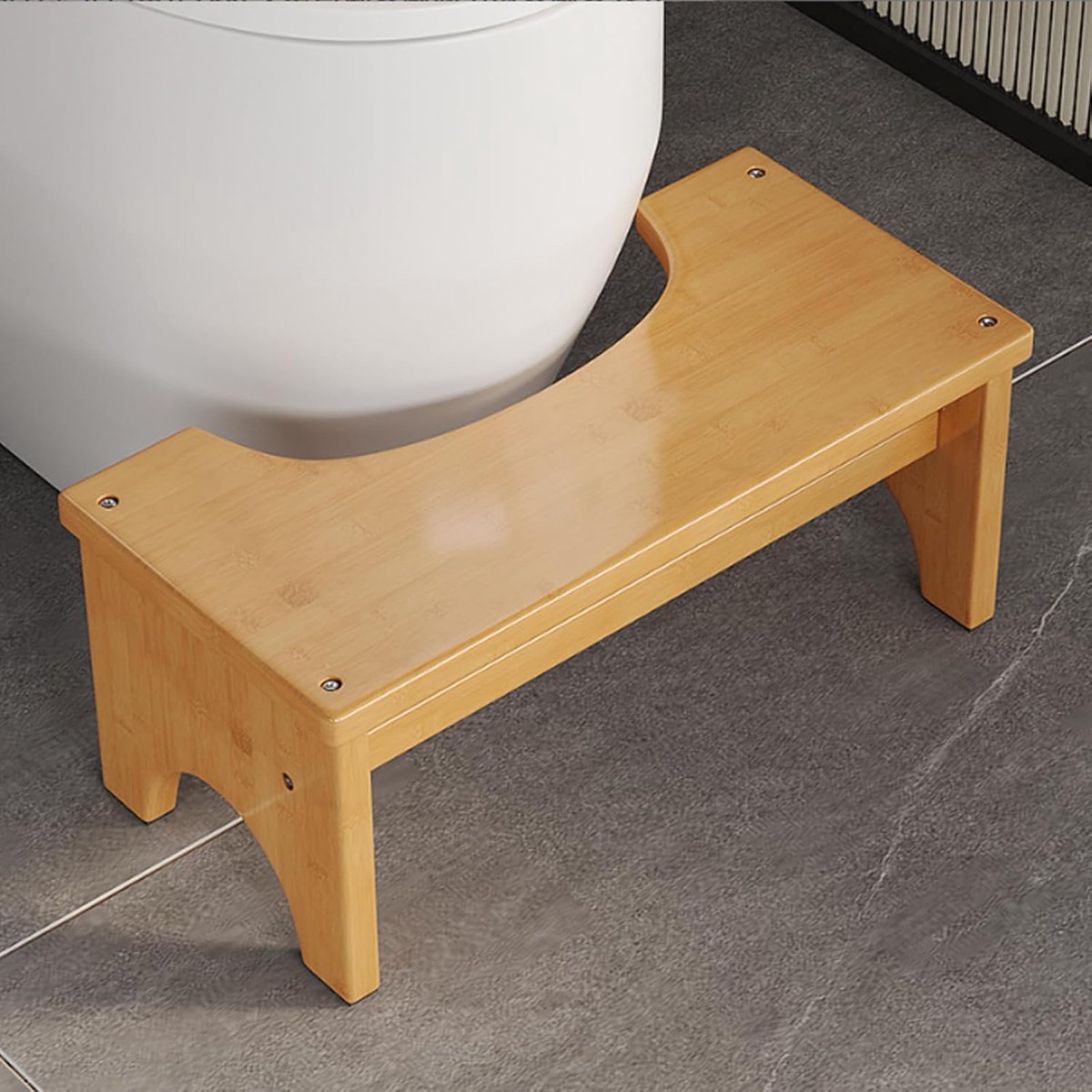 Toiletkruk 37 x 20 x 17 cm - Ergonomische Bamboe - Stabiliteit - Ondersteuning bij verstopping - ShopVlot