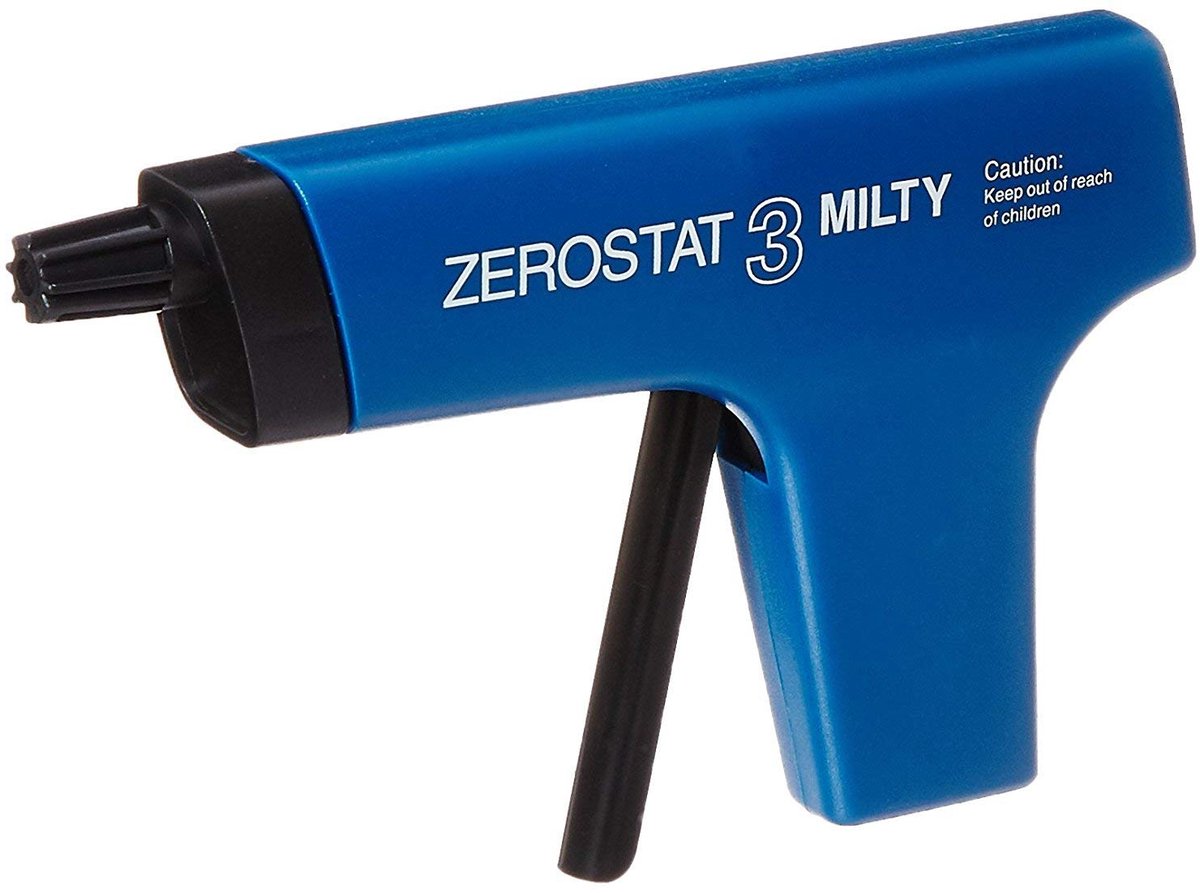 Anti-statisch pistool - blauw - Milty Zerostat 3 - verwijdert statische lading van vinyl - ShopVlot