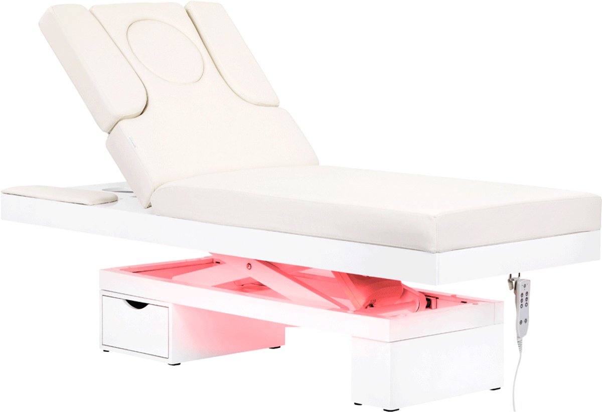 Behandelbed SPA gloeiend wit, verwarmd - elektrische -massagebed- behandelbank -SPA stoel