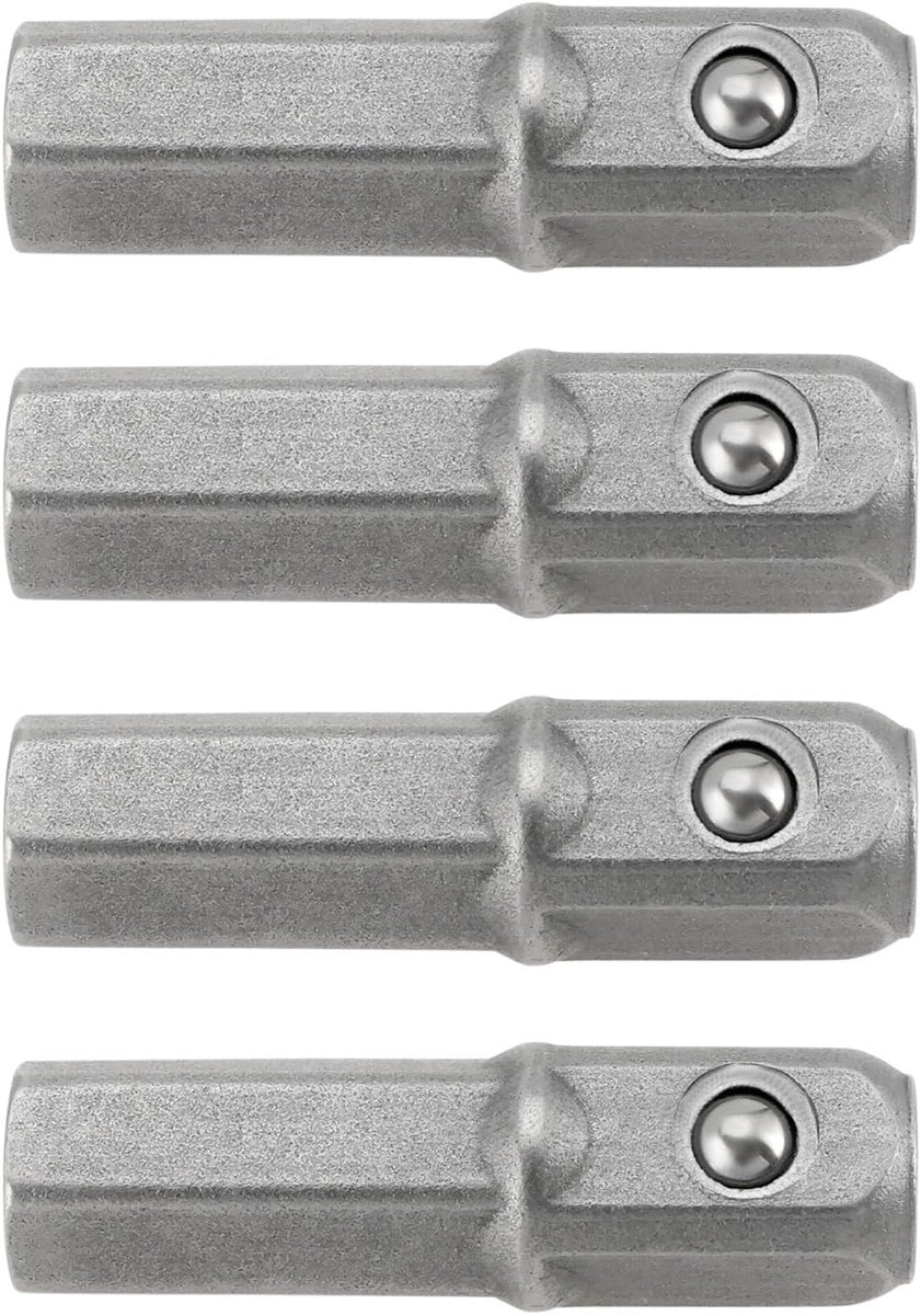 Bitadapter 1/4" Hex naar 1/4" Vierkante Aandrijving - 25mm Lang - Chrome Vanadium Staal - ShopVlot