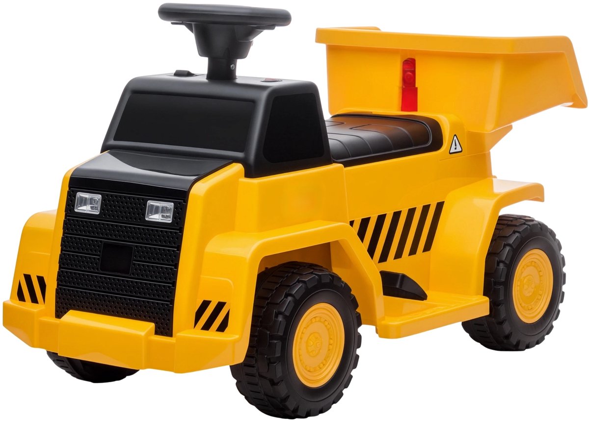 Elektrische Kindertractor met Kantelbare Laadbak – Kinder Voertuig tot 3 km/u – Geel
