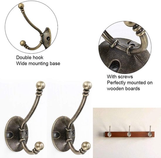 8 pieces clothes hooks vintage wardrobe hooks - ShopVlot — afbeelding 4