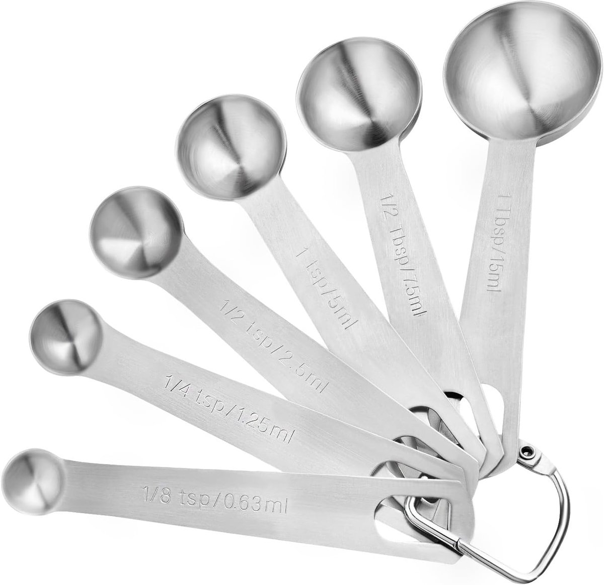 6 stuks-koffiemaatlepel-koffiemaatlepel Roestvrij staal-Koffiepoederschepje-Koffielepel-Maatscheppen-Keukenhulpmiddel-Koffie Schepje- Maatschepse- Geschikt Voor Koffiepoeder En Thee-Koffie Accessoires-0.63ml-1.25ml-2.5ml-5ml-7.5ml-15ml