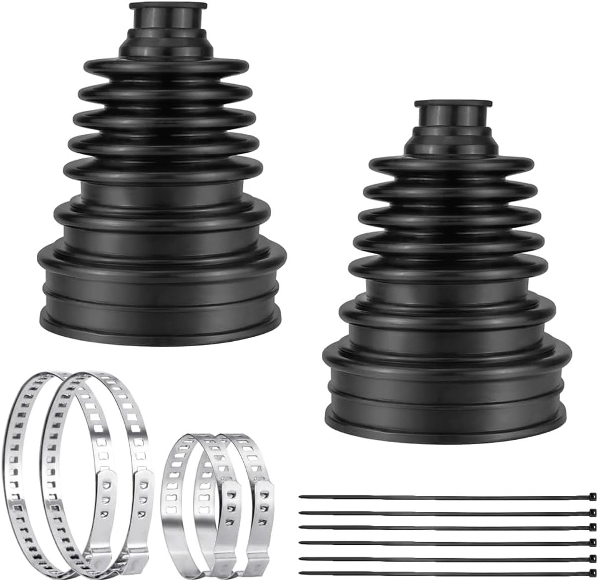 Manchetten reparatieset 19-24 mm - flexibele siliconen asmanchetten - met klemmen en kabelbinders - ShopVlot