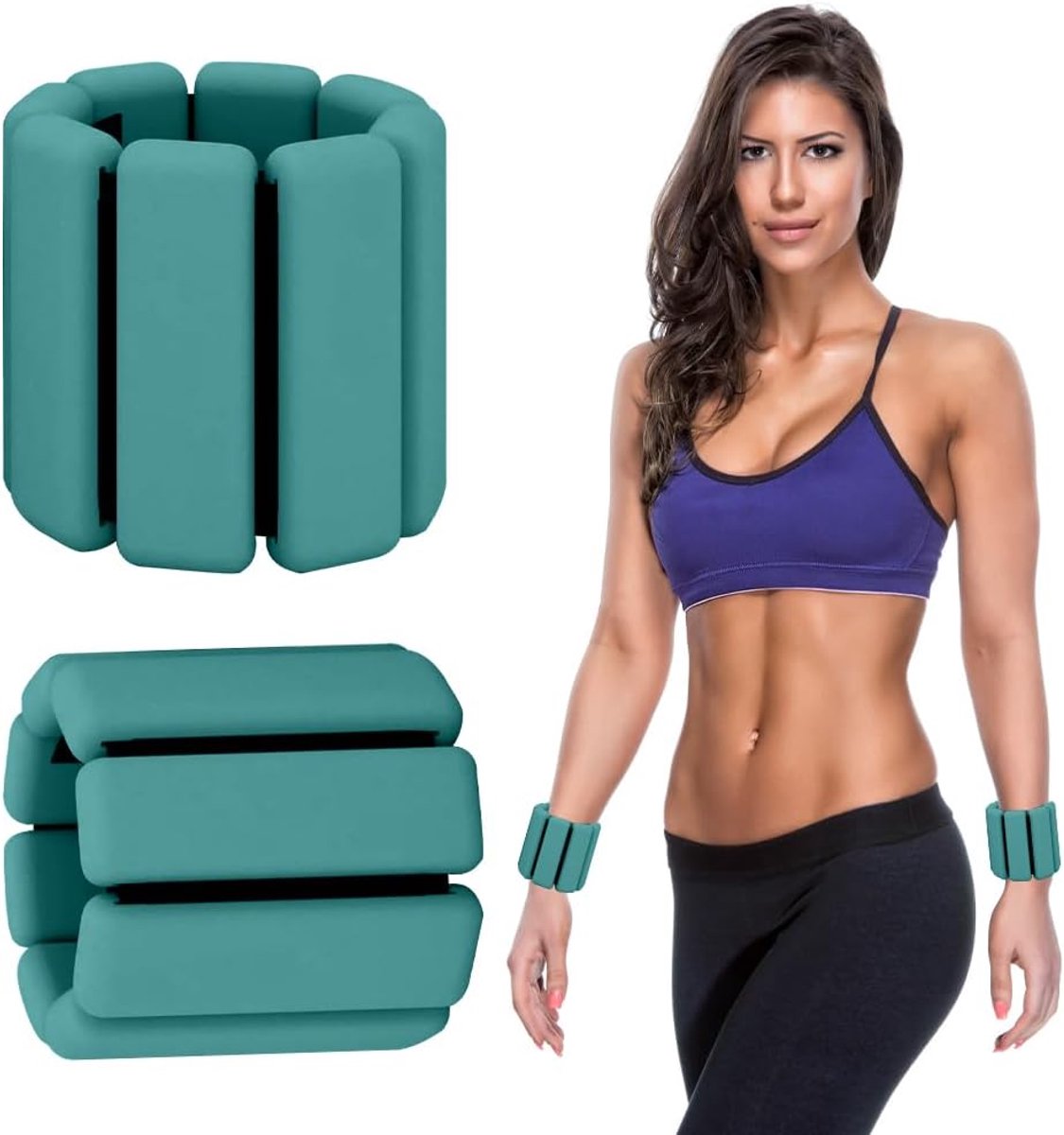 Gewichtsmanchetten voor pols en enkel - verstelbaar en draagbaar - ideaal voor fitness en yoga - set van 2 - ShopVlot