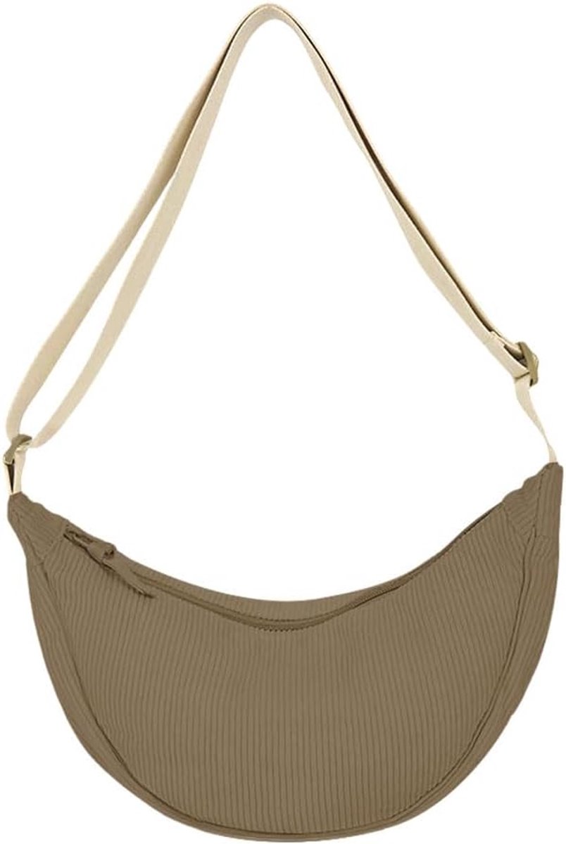 Schoudertas Halve Maan - Fluweel - Verstelbare Schouderband - Casual Fashion - ShopVlot