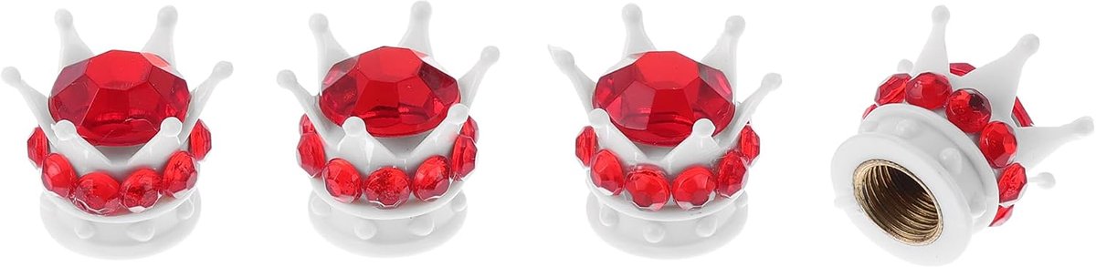 Tire Valve Stem Caps 15mm - Decoratief - Wit Rood - Bescherming tegen vuil en luchtverlies - ShopVlot