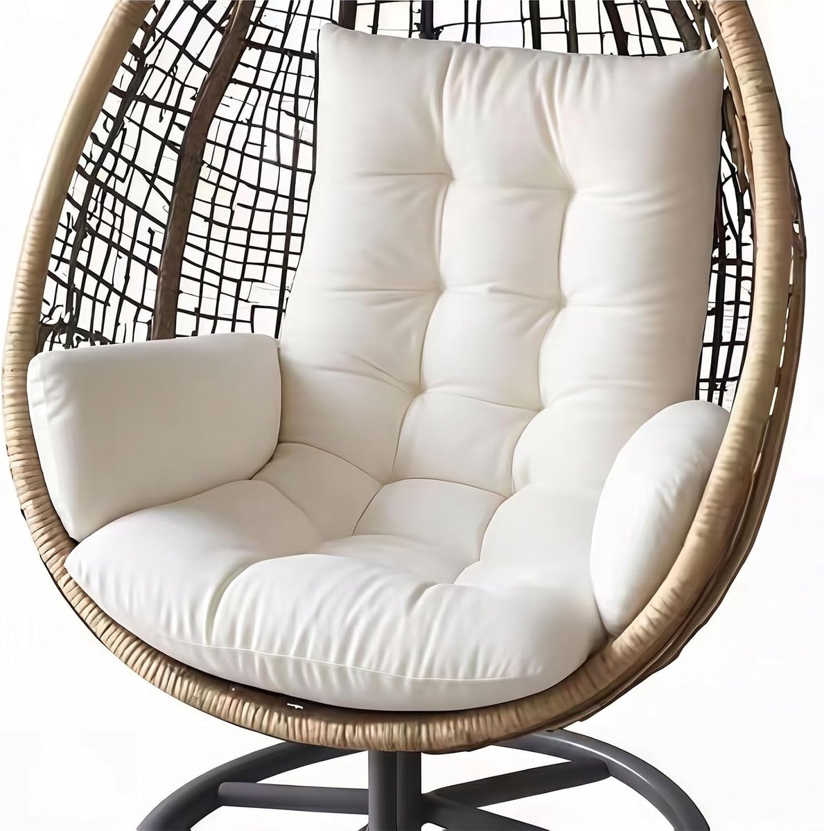Hangstoelkussen 120 x 60 cm - Wit - Dikke vulling - Comfortabel voor binnen en buiten - ShopVlot