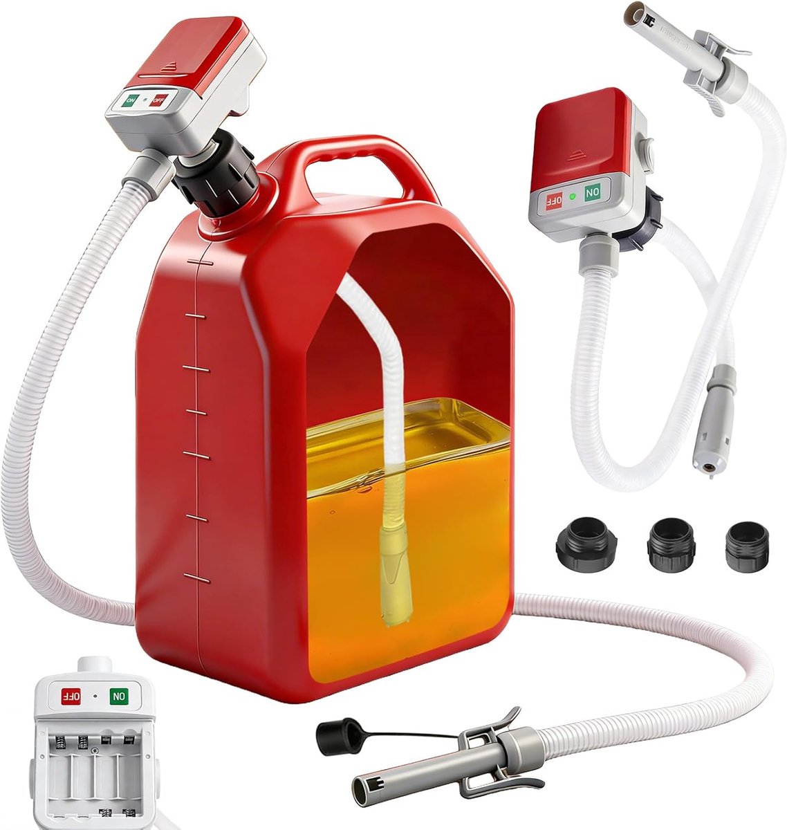 Brandstofpomp met automatische stopfunctie - Elektrische transferpomp - Inclusief slangen en nozzle - ShopVlot