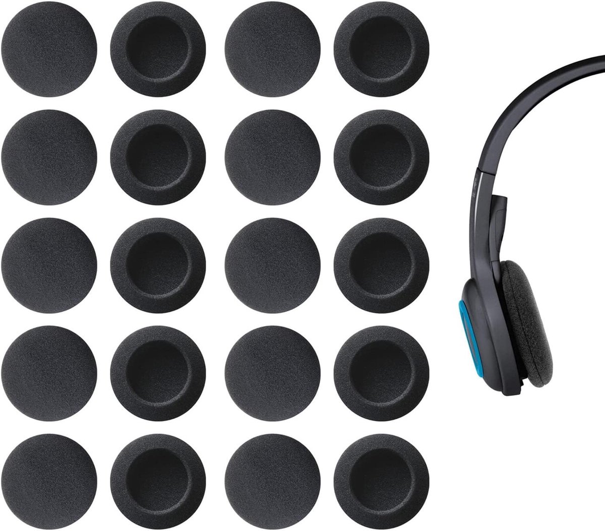Headphone pads 50mm - zachte schuimcovers - 10 paar vervangpads - voor meer comfort - ShopVlot