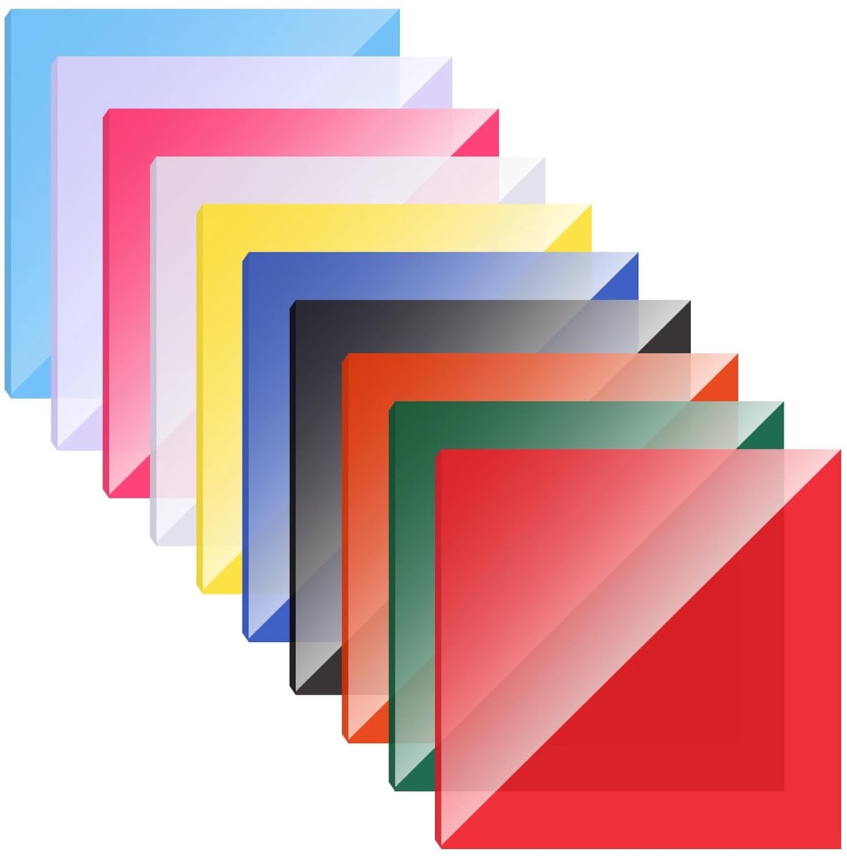 Acrylpanelen 20x20 cm - Kleurrijke transparante platen - Robuust en veelzijdig - Perfect voor DIY-projecten - ShopVlot