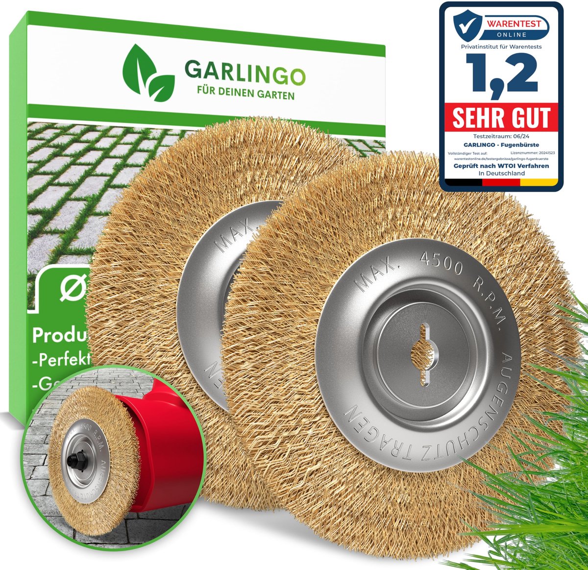 Voegenborstels set van 2 - voor Einhell BG-EG 1410, GC-EG 1410, GC-CC 18 Li - duurzaam en effectief - ShopVlot