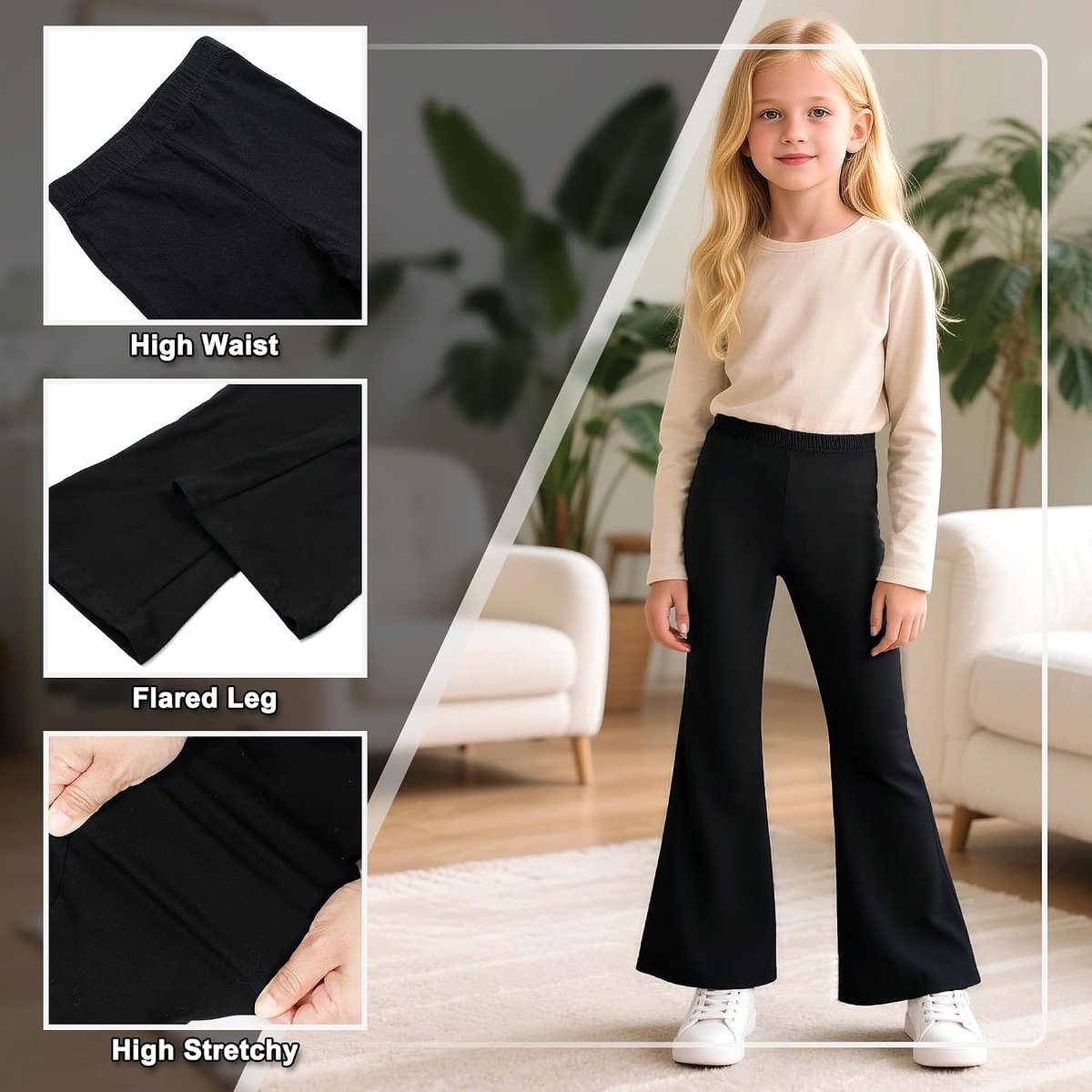 meisjesleggingen 2-pack - katoen - wijde pijpen - ideaal voor dans en yoga - ShopVlot