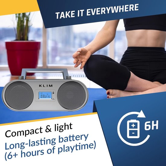 Draagbare CD-speler - Zilver - Compact - Met Bluetooth, AUX en USB - Voor Muziekliefhebbers — afbeelding 3