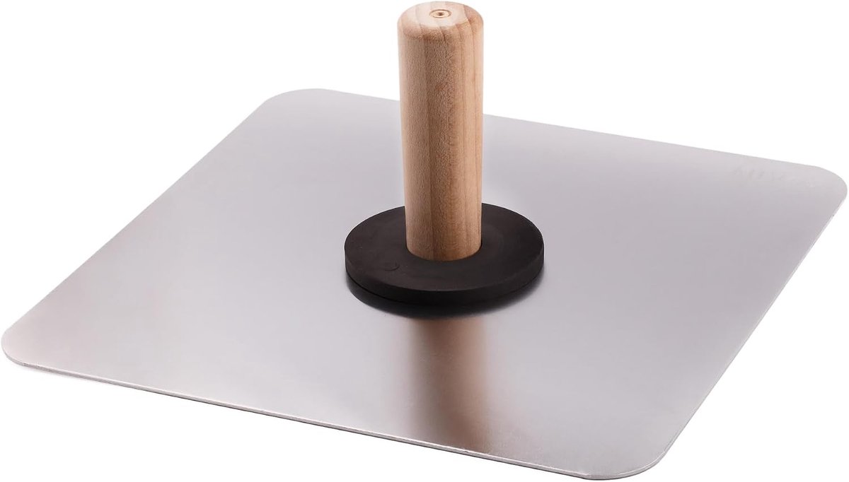 Aluminium trowel 330 x 330 mm - hout handvat - afgeronde hoeken - ideaal voor gladstrijken - ShopVlot