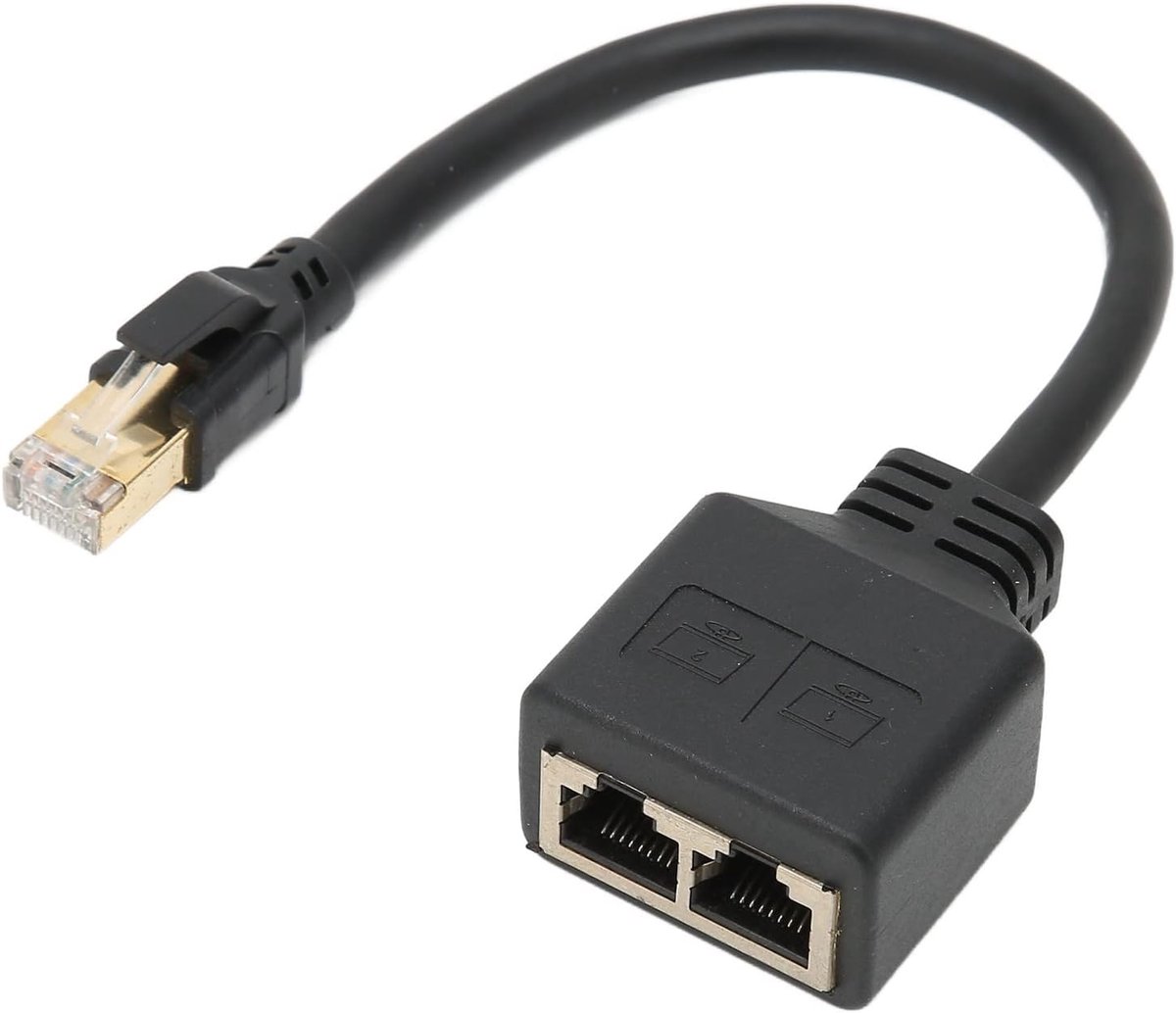 RJ45 Netwerk Splitter 1 naar 2 Adapter - CAT8 LAN Ethernet Connector - Deel snelle internetverbinding - ShopVlot