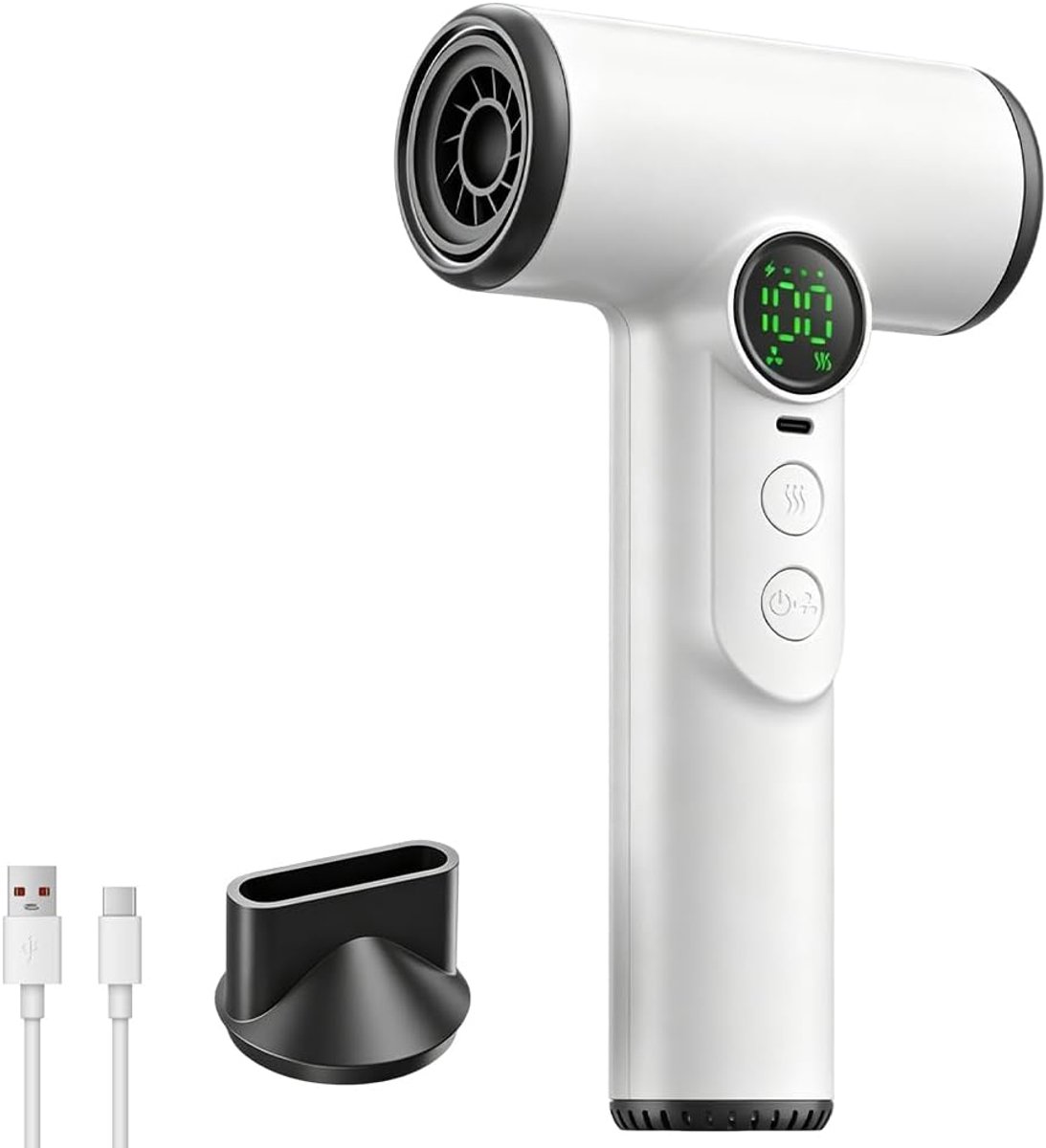 Draadloze haardroger 200 W - Digitale display - 100 temperaturen en snelheden - Ideaal voor reizen - ShopVlot