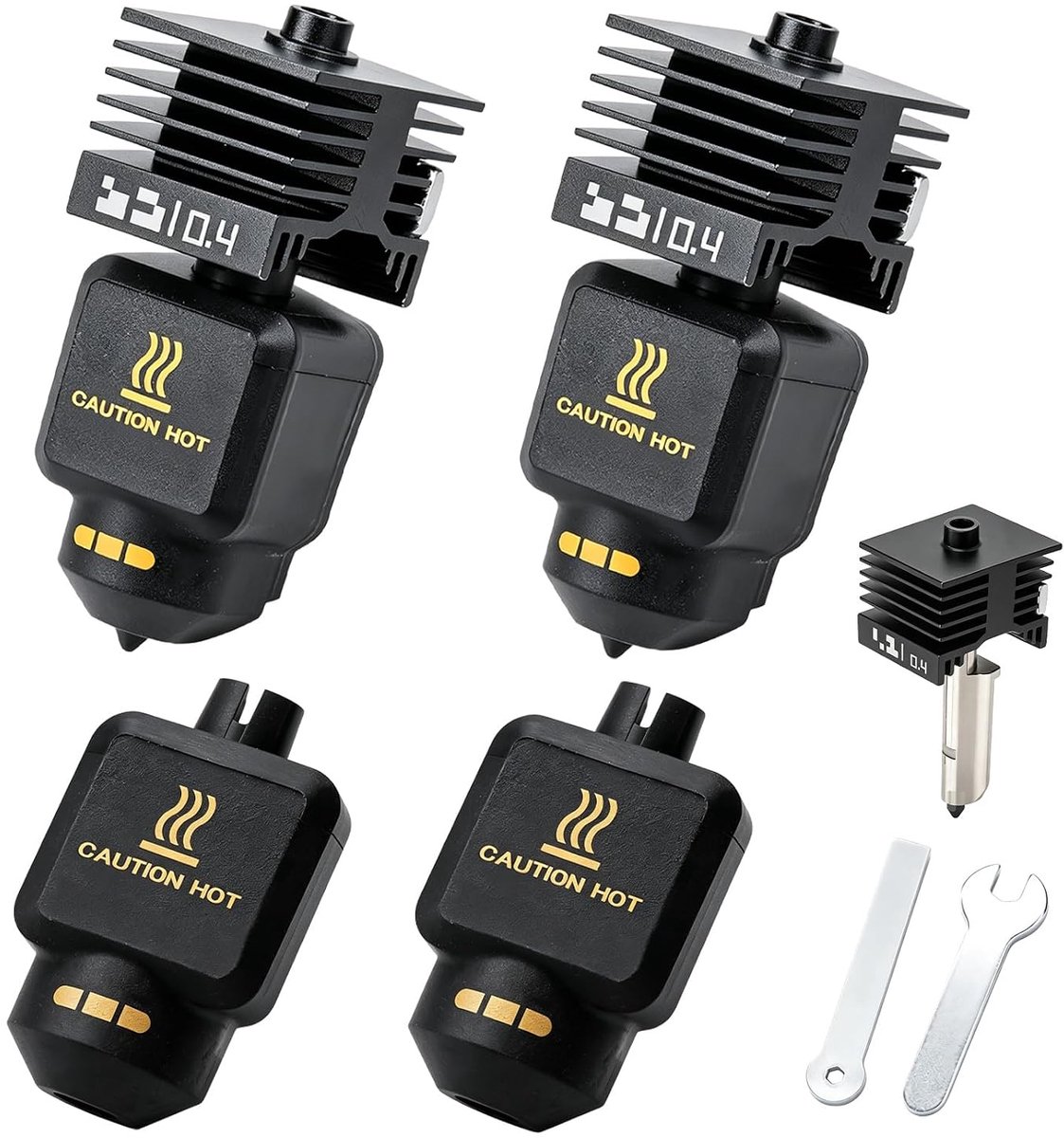 Hotend-set 0,4 mm - gehard staal mondstuk - gegalvaniseerd verwarmingsblok - voor optimale warmte-isolatie - ShopVlot