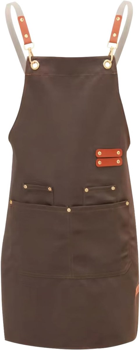 Schort voor heren en dames - unisex werkschort - met 4 zakken - ideaal voor de keuken - ShopVlot