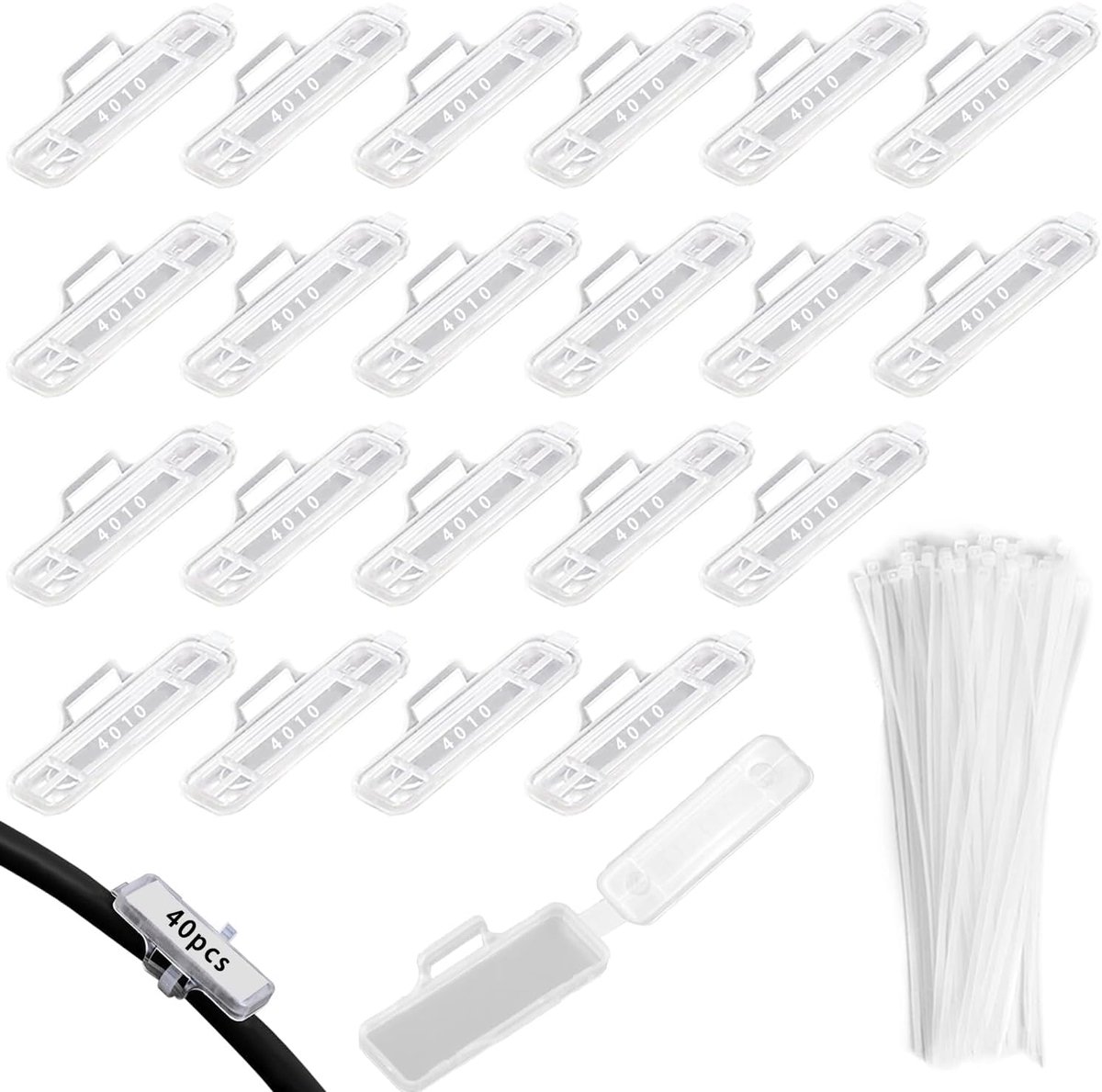 Kabellabels 40 stuks - transparante kabeltags - waterproof en duurzaam - voor effectieve kabelidentificatie - ShopVlot