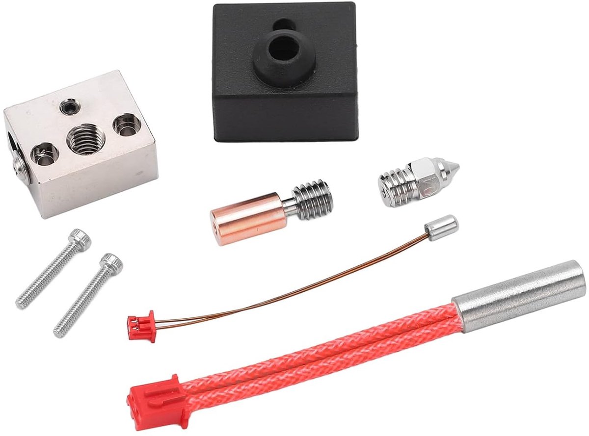 Hotend heater block upgrade kit - 300℃ bimetalen heat break - 0.4mm koperen nozzle - verbeterde materiaalextrusie - ShopVlot