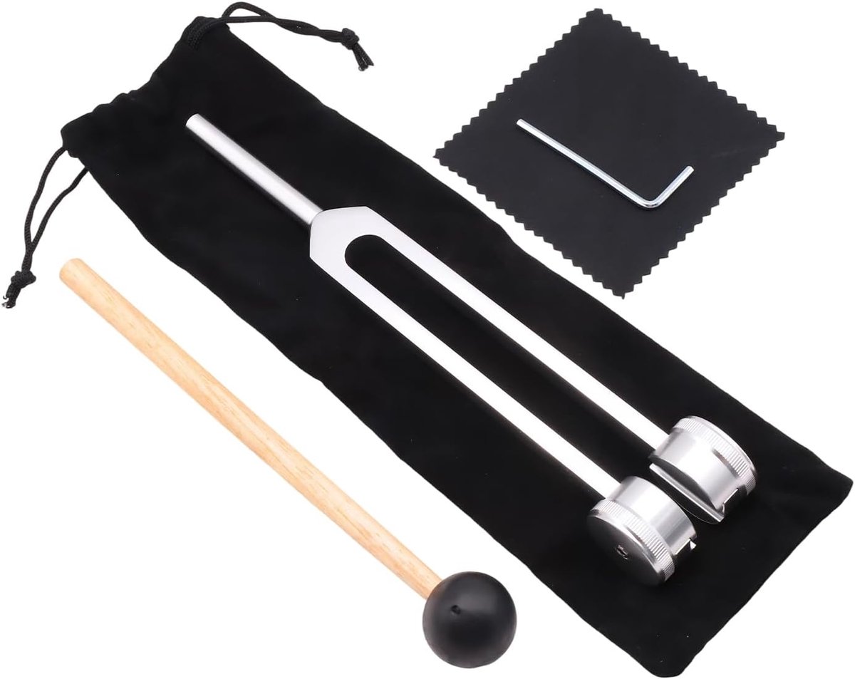 Stemvorkset 128 Hz - Aluminiumlegering - Met siliconen hamer - Voor geluidsgenezing en meditatie - ShopVlot