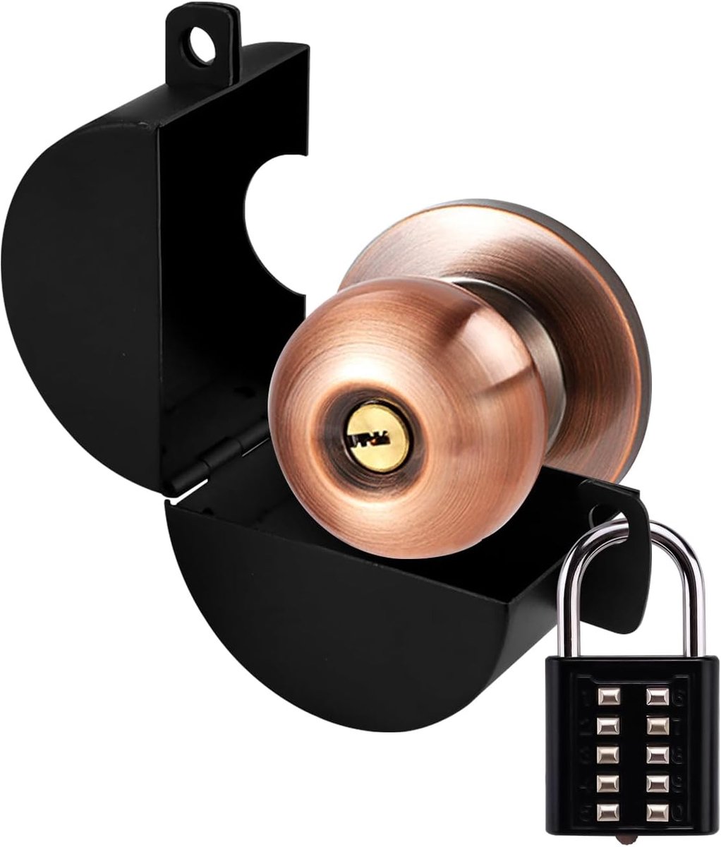 Deurslot cover met hangslot - roestvrij staal - metalen deurknop lockout apparaat - ShopVlot