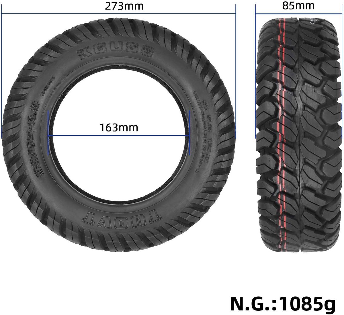Offroad Binnenbanden 90/65-6.5 - Vacuüm Tyres - Slijtvast en Antislip - Geschikt voor Dualtron Ultra/Zero11X - ShopVlot
