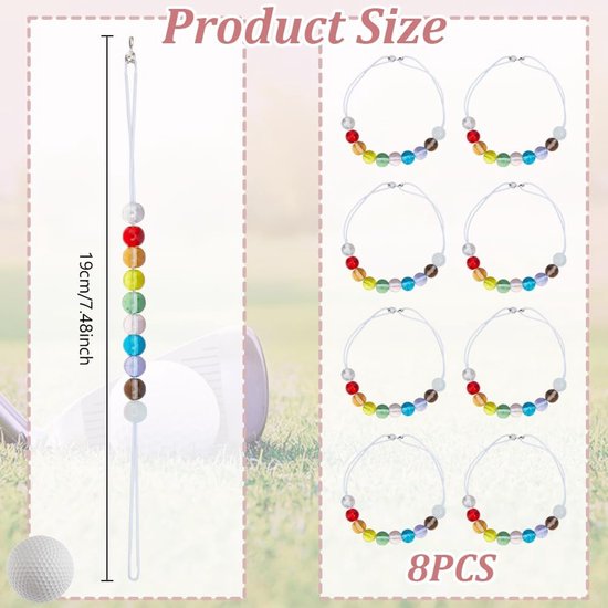 Golf Puntenteller Kralen 8 Stuks - 8 Kleuren Golf Kralen - Praktische Scoring Hulp - Voor Beginners en Ouderen - ShopVlot van GOLF — afbeelding 5