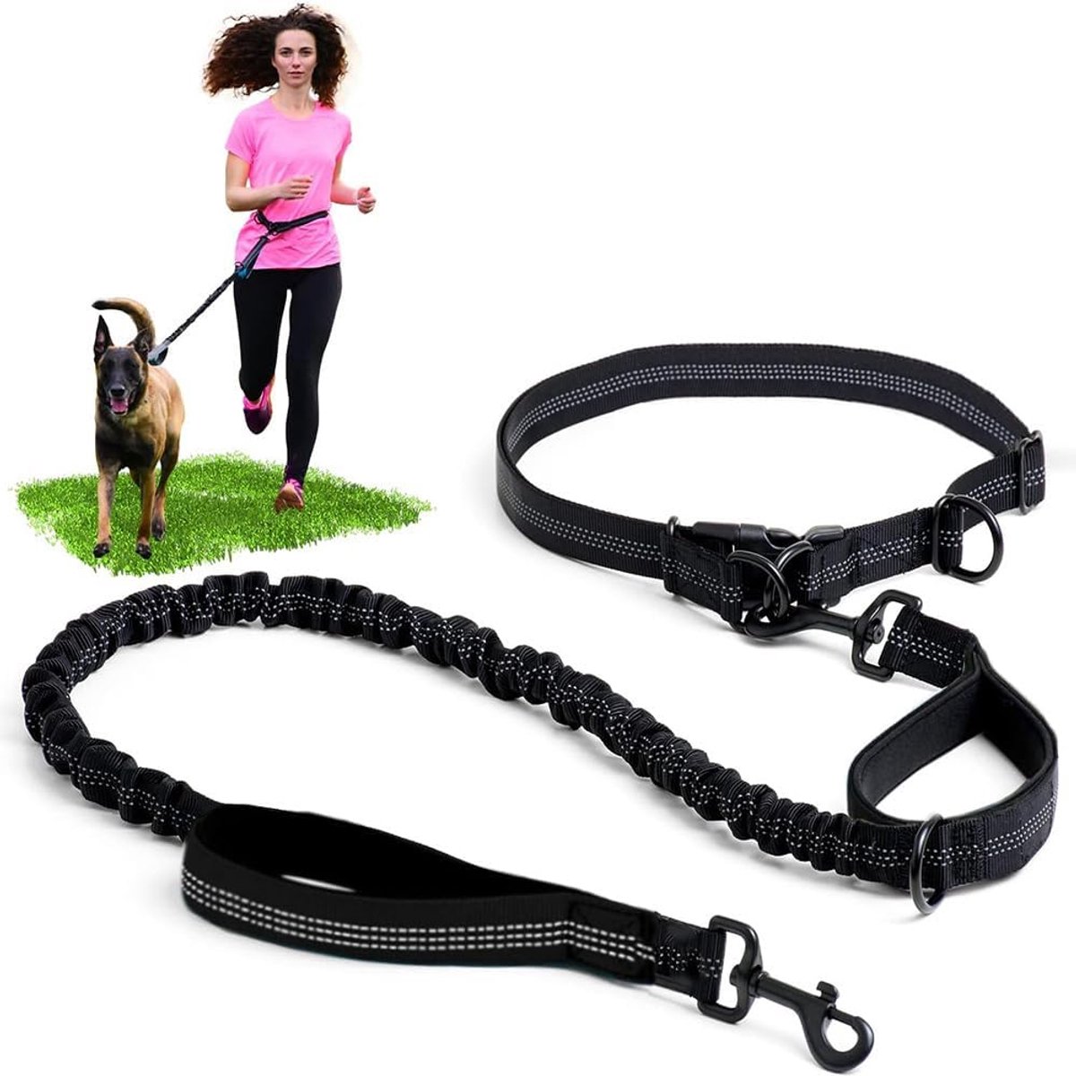 Handsfree hondenriem - elastische joglijn - taillelijn - meer bewegingsvrijheid voor honden - ShopVlot