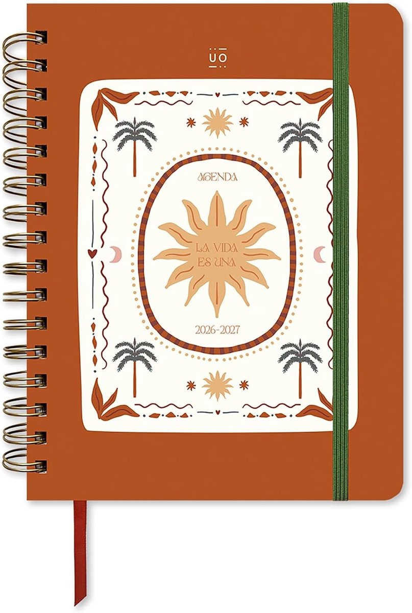 Schoolagenda - Terracotta Bruin - A5 - Harde Kaft met Weekoverzicht - Voor Studenten