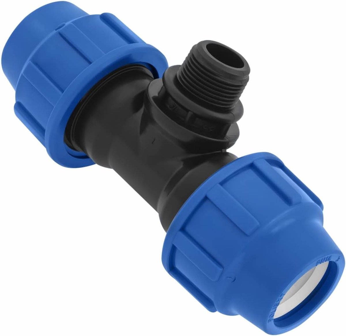 T-stuk PE buisverbinding 25 mm x 3/4 x 25 mm - kunststof - DVGW gecertificeerd - ideaal voor waterleidingen - ShopVlot