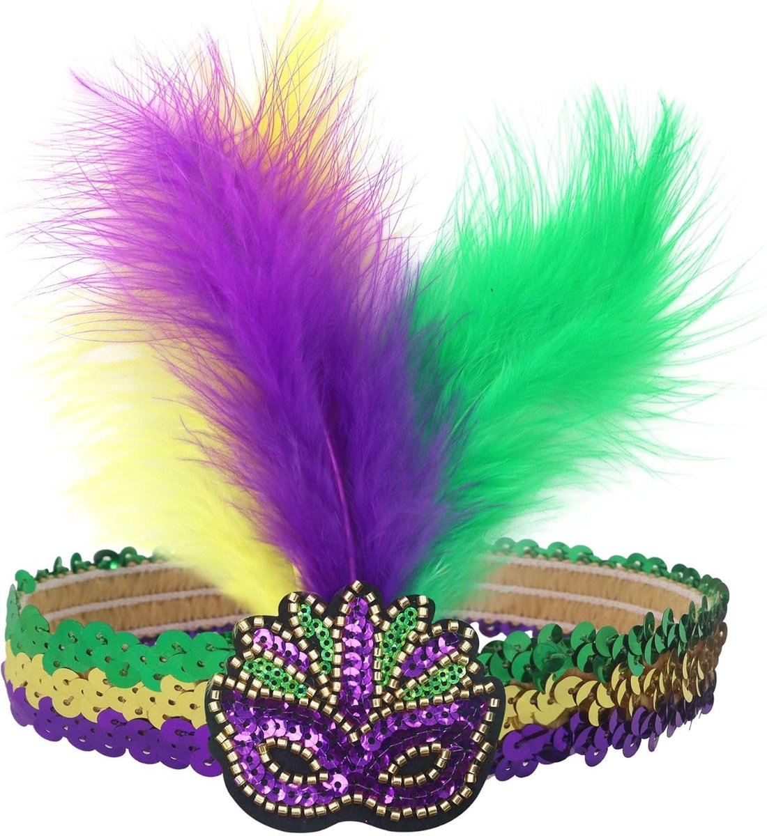Feather headband - kleurrijk - retro met kunstbloemen - ideaal voor feesten - ShopVlot