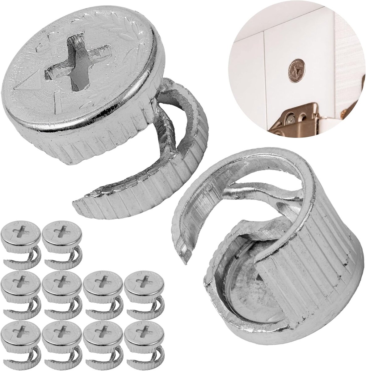 Meubelverbinders 14 x 11 mm - Eccentrische moer - Vervangingsset voor IKEA GODMORGON en BRIMES - Stevig en betrouwbaar - ShopVlot