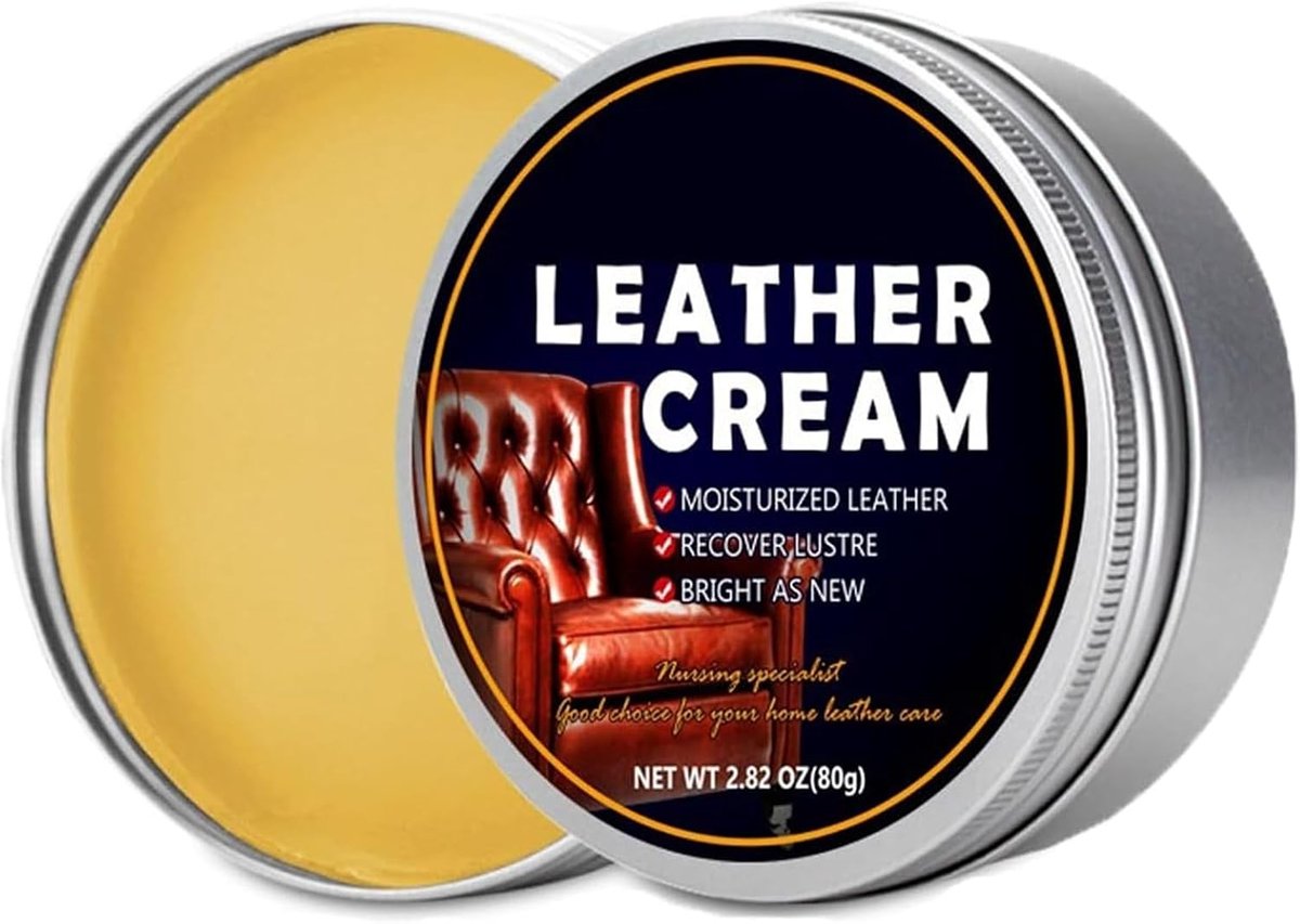 Cleansing crème voor leer - 80g onderhoudspasta - perfect voor autostoelen en schoenen - herstelt en onderhoudt - ShopVlot