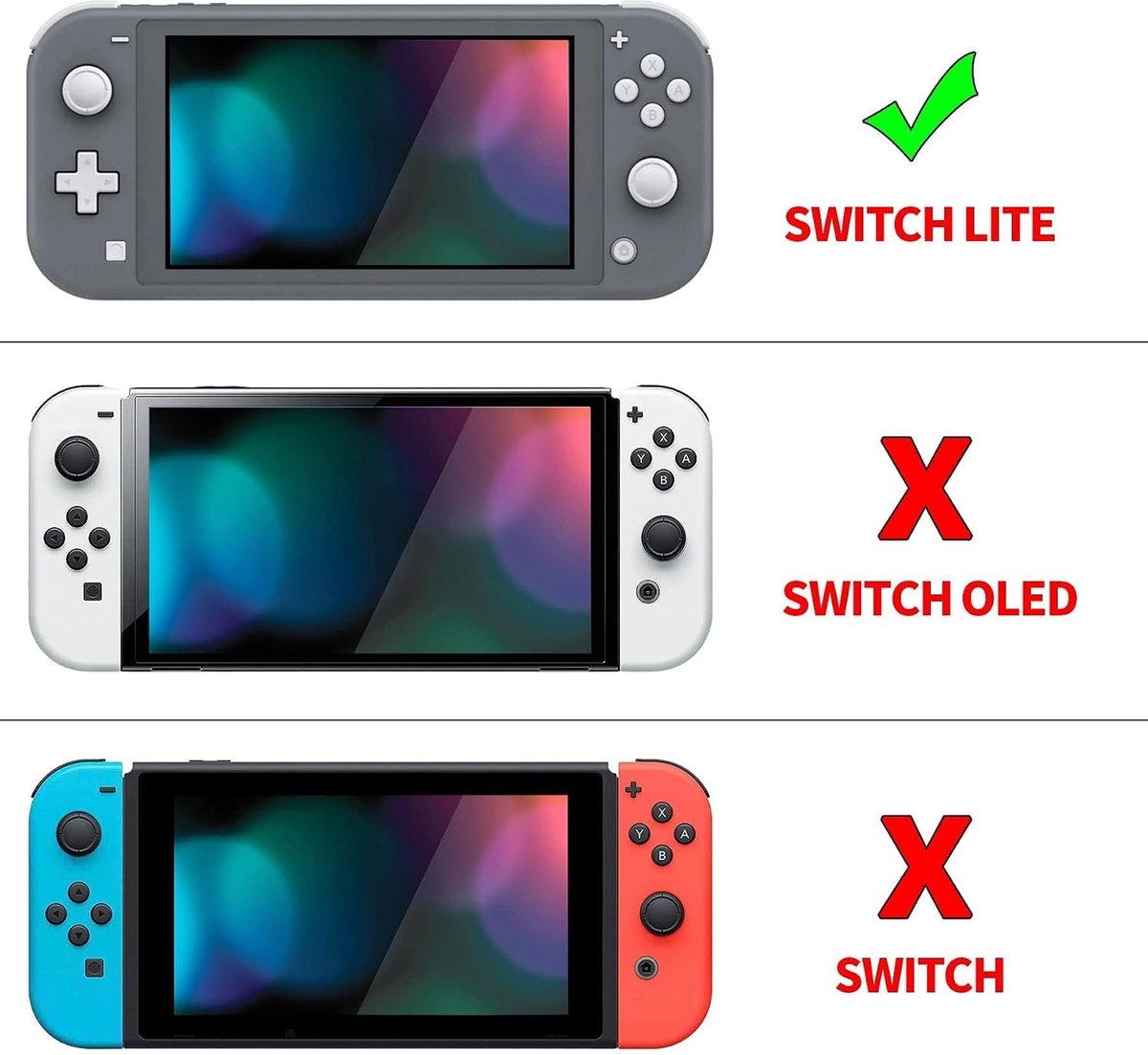 Harde hoes voor Nintendo Switch Lite - Transparant glitterzilver - Schokabsorberend - Ergonomische grip - ShopVlot