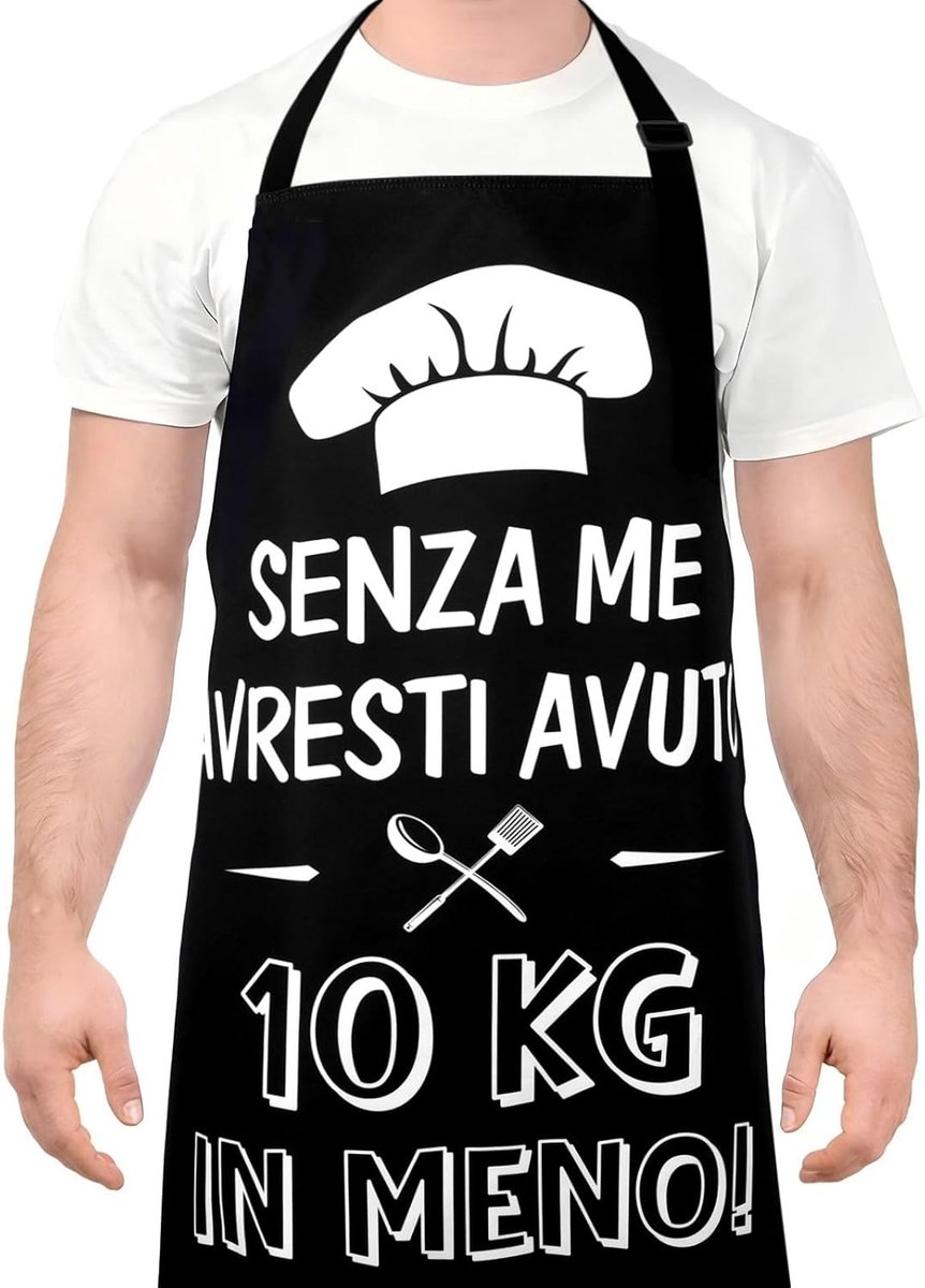 Heren keukenschort zwart - waterdicht - grappig ontwerp - ideaal voor grillen - ShopVlot