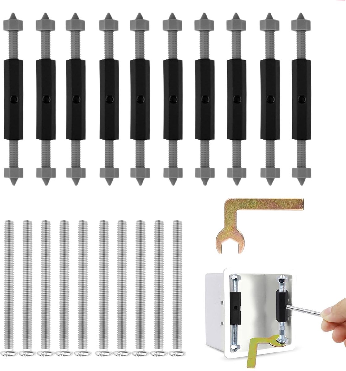 86-Type Switch Socket Cassette Repairer - 10 Stuks - Duurzaam Plastic - Ideaal voor Elektriciens - ShopVlot