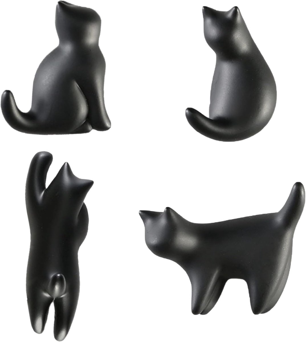 Koelkastmagneten - 4 stuks zwarte kat - decoratief ontwerp - schattige uitstraling voor thuis - ShopVlot