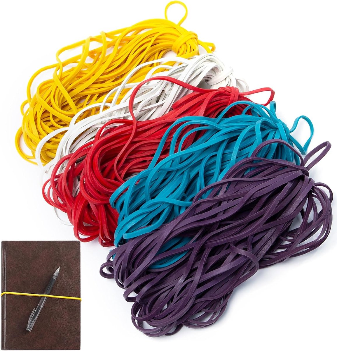 Grote elastieken banden 200 stuks - 180 x 3 mm - kleurrijke rubberen banden - ideaal voor kantoor en creativiteit - ShopVlot