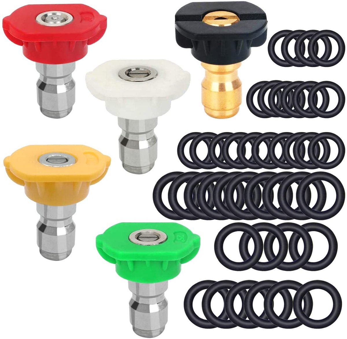 Solidchoice - Set van 5 Hogedrukreiniger Spuitmondjes met 40 O-Ringen