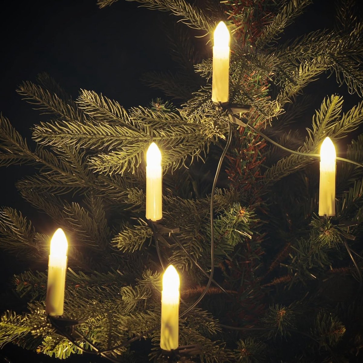 Lichtketting met LED kaarsen warm wit - 20 LED - 9,75 m lengte - sfeervolle kerstverlichting - ShopVlot