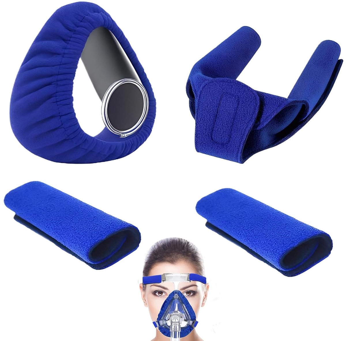Cpap gordelhoezen 4-delige set - universele nekpads - comfortabele inlegstukken - vermindert drukplekken - ShopVlot