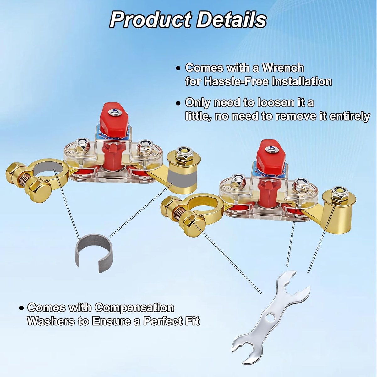 Accu Circuitonderbreker - 12V-24V Instelbaar - Koperconstructie - Betrouwbare stroomonderbreking - ShopVlot