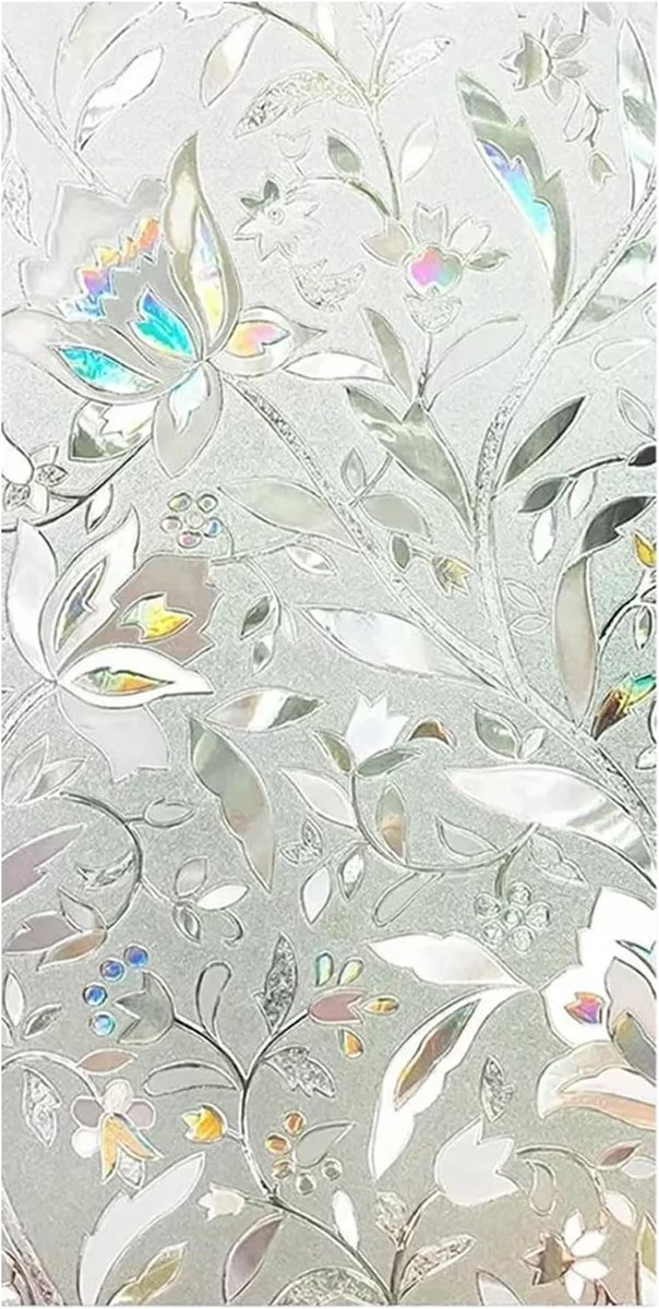 Raamfolie 60x300cm - 3D Tulpenpatroon - Zelfklevend - Privacy en decoratie - m-winkel